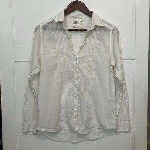 American Eagle White Button Up Top Women's S | Quiet Luxury | Boho‎ | Coastal